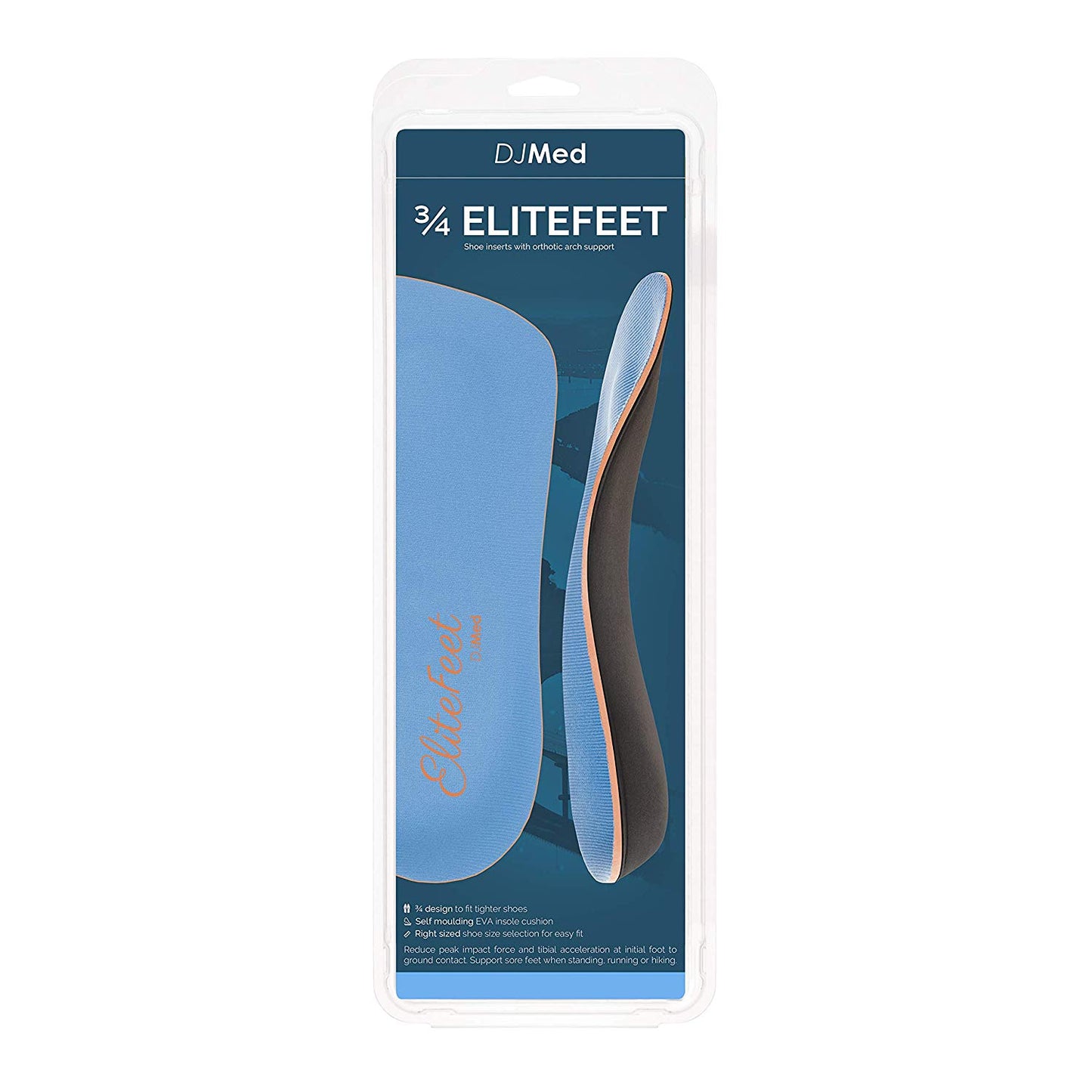 DJMed EliteFeet - 3/4 Orthotic Shoe Inserts